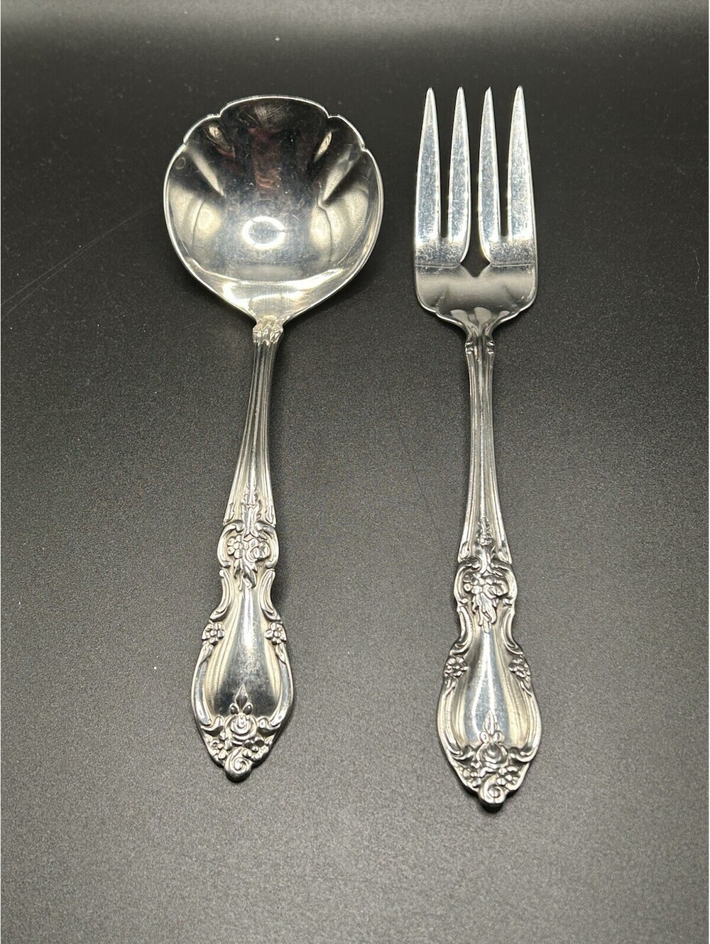Vintage Set Of Oneida Louisiana Hostess Serving Fork & Ladle, Stainless 1970’s